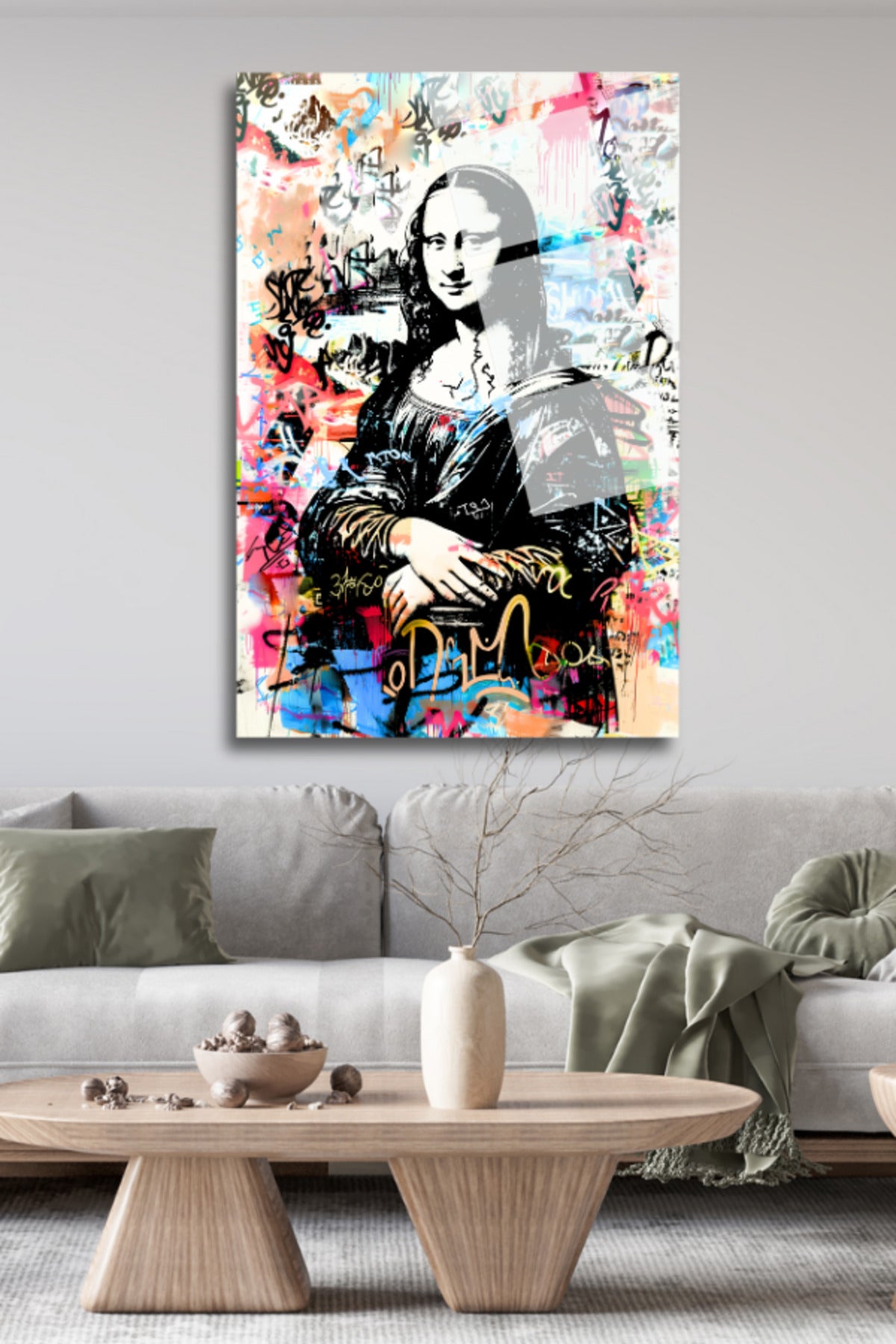 Mona Lisa, Pop Art,  Cam Tablo 197 - 45 x 65