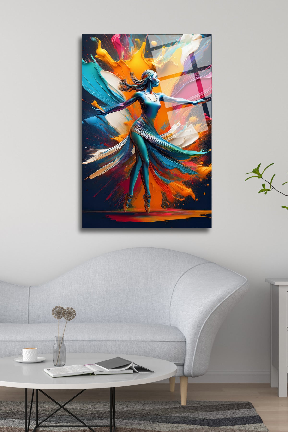 Dans Eden Kadın Cam Tablo 91 - 30 x 45