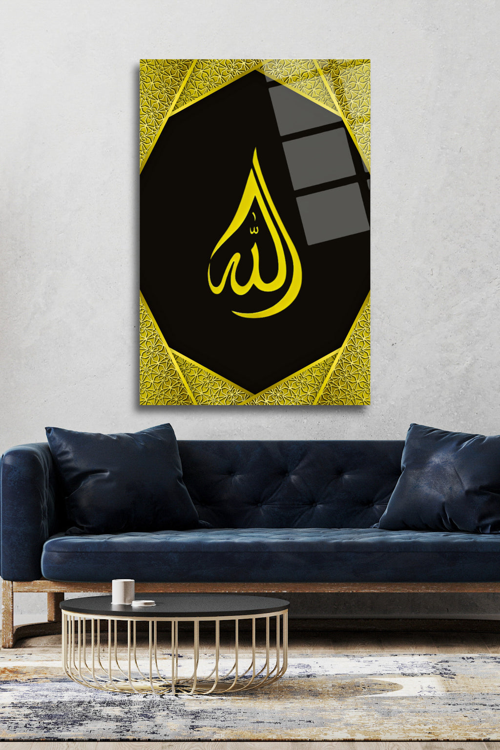 Su Damlası " Allah " Yazılı Cam Tablo 129 - 60 x 90