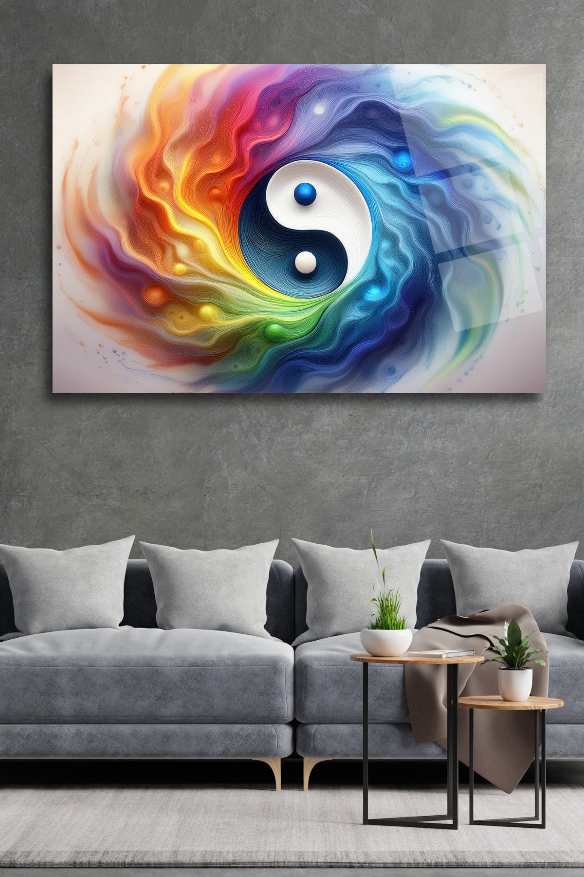 Yin Yang Denge Cam Tablo HMDS0120