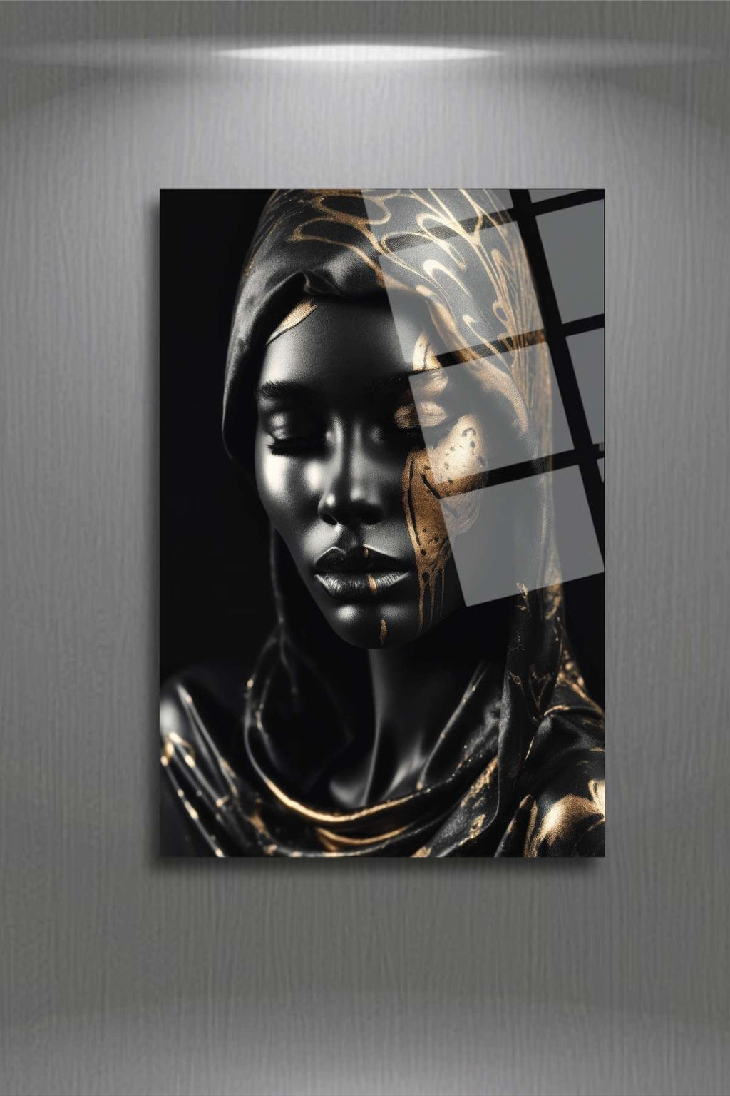 Siyahi Kadın Cam Tablo 370 - 30 x 45