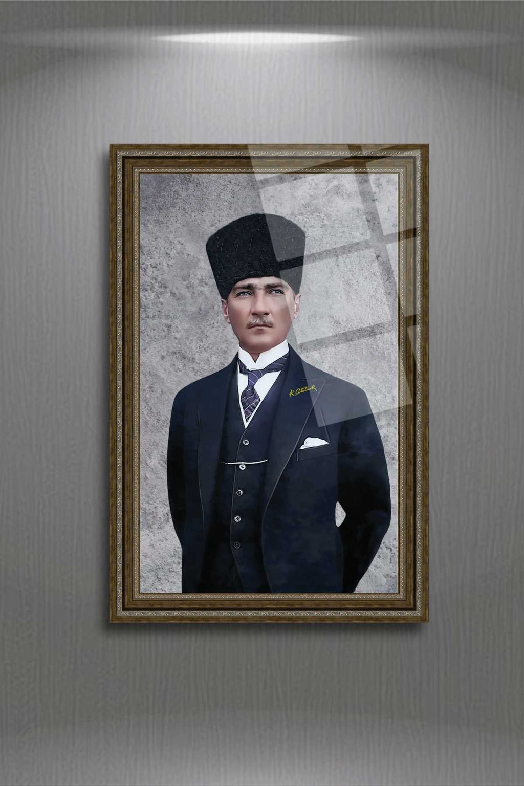 Mustafa Kemal Atatürk Cam Tablo 216 - 30 x 45