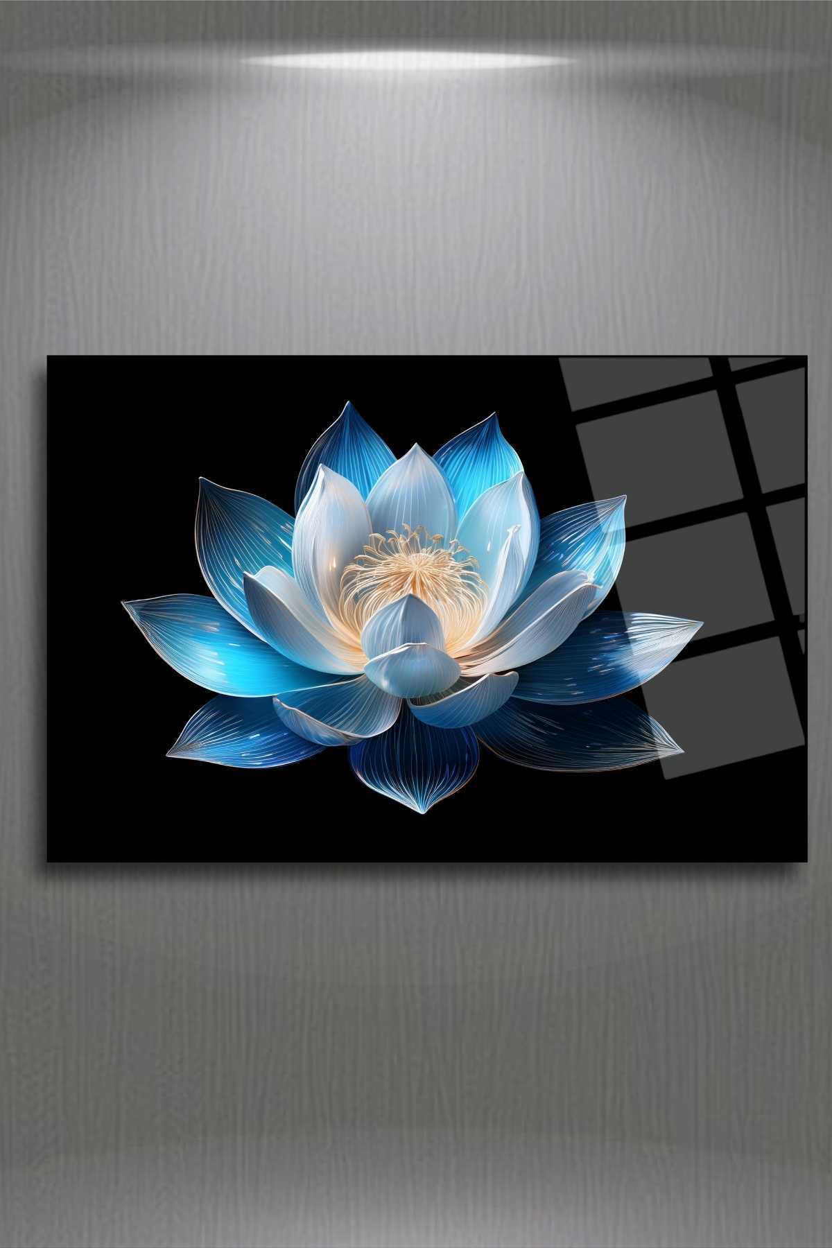 Lotus Çiçeği Cam Tablo 8 - 30 x 45
