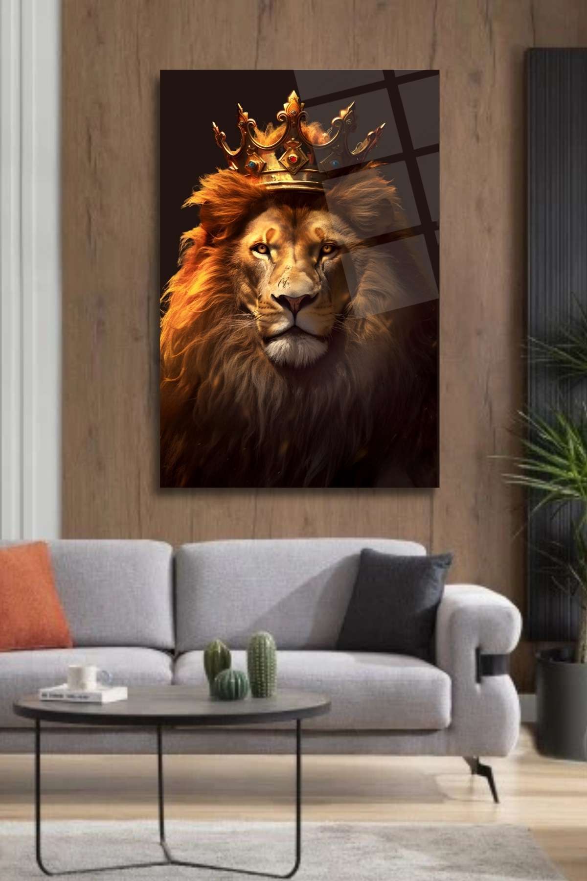 Aslan Tablosu, Aslan Kral Cam Tablo 298 - 45 x 65