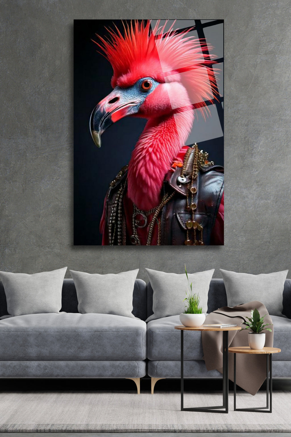 Punk Rock Flamingo Cam Tablo 116 - 45 x 65