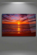 Günbatımı Deniz Manzarası Cam Tablo 364 - 30 x 45
