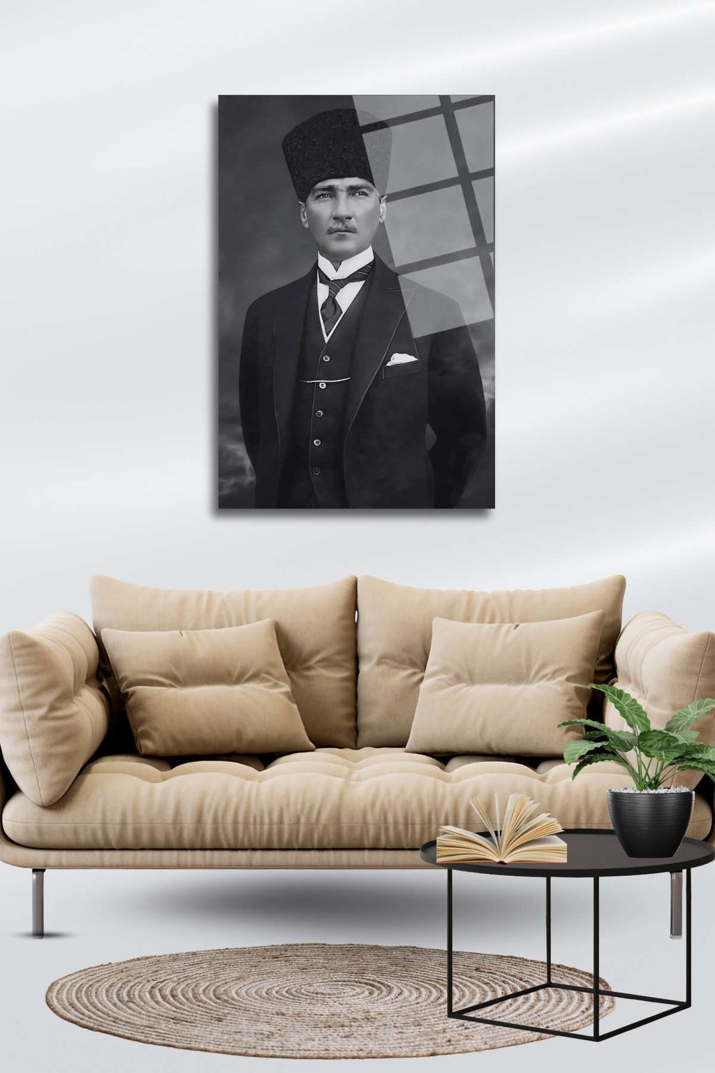 Mustafa Kemal Atatürk Cam Tablo 334 - 45 x 65