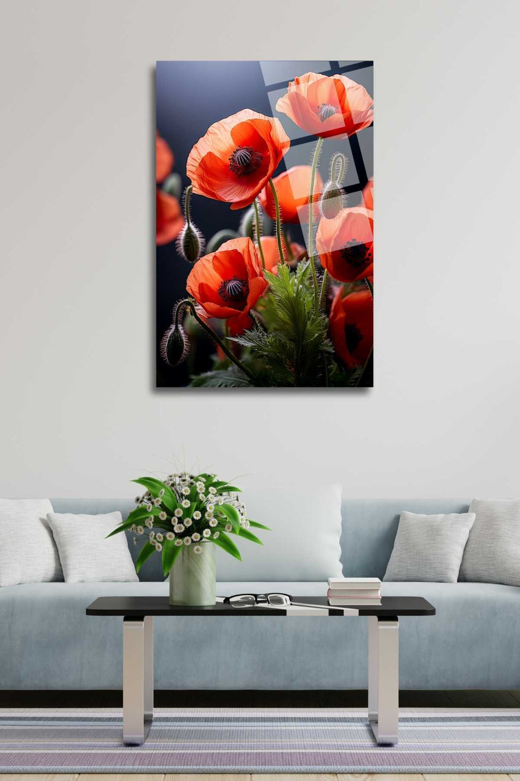 Gelincik Çiçekleri Cam Tablosu HMDS0273