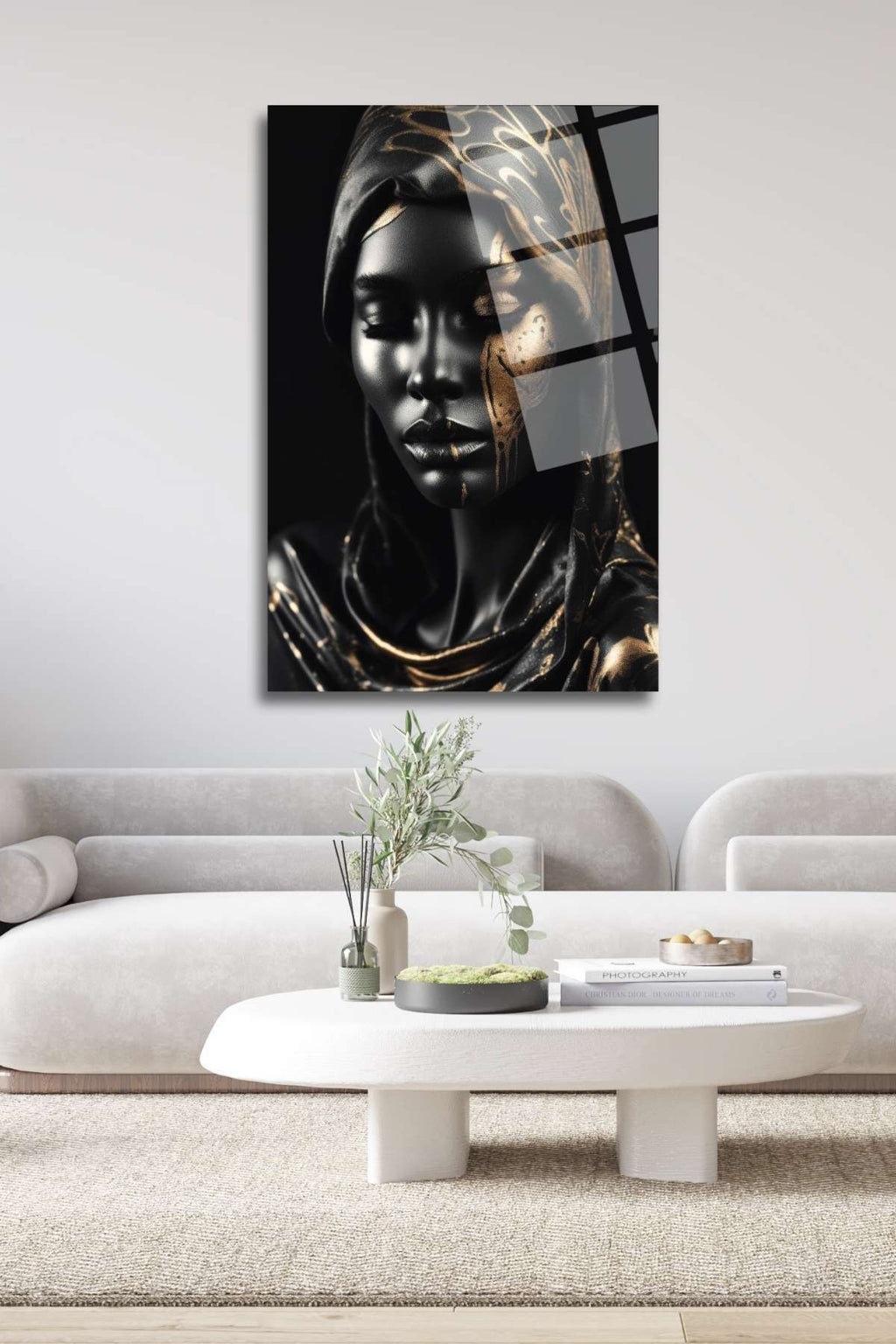 Siyahi Kadın Cam Tablo 370 - 45 x 65