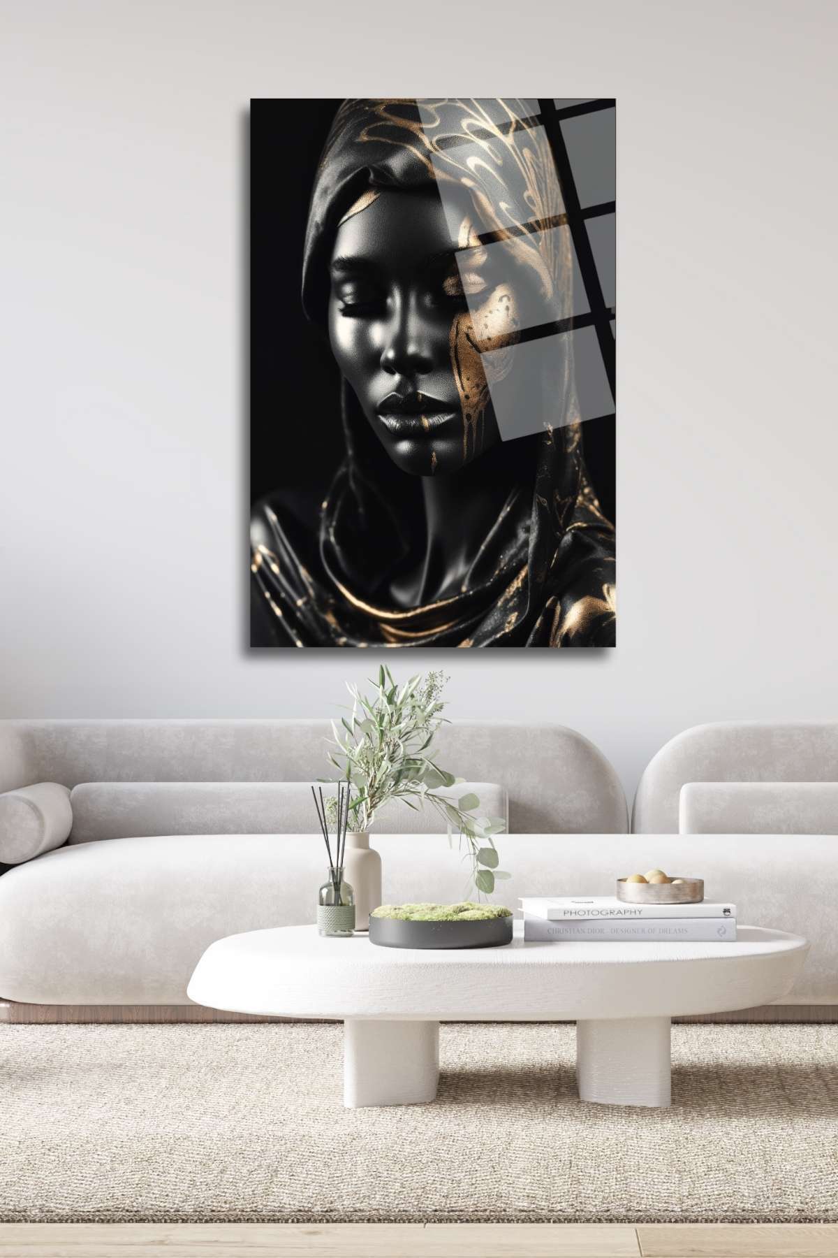 Siyahi Kadın Cam Tablo 370 - 45 x 65
