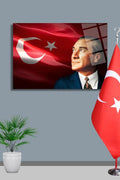 Atatürk ve Türk Bayrağı Cam Tablo HMDS0097
