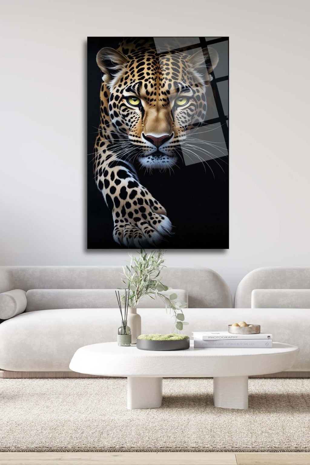 Jaguar Tablosu, Modern Cam Tablo 294 - 45 x 65