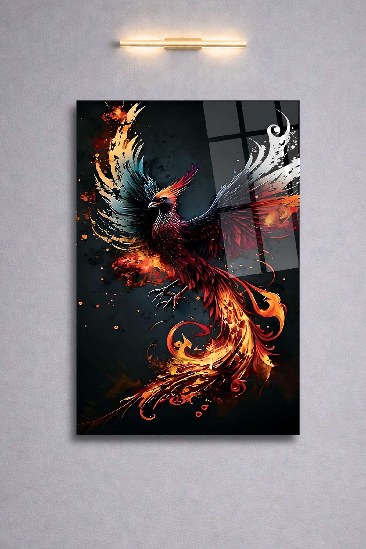 Anka Kuşu Cam Tablo 28 - 30 x 45
