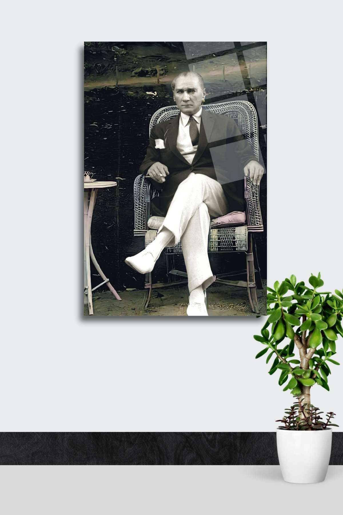 Mustafa Kemal Atatürk Cam Tablo 377 - 60 x 90