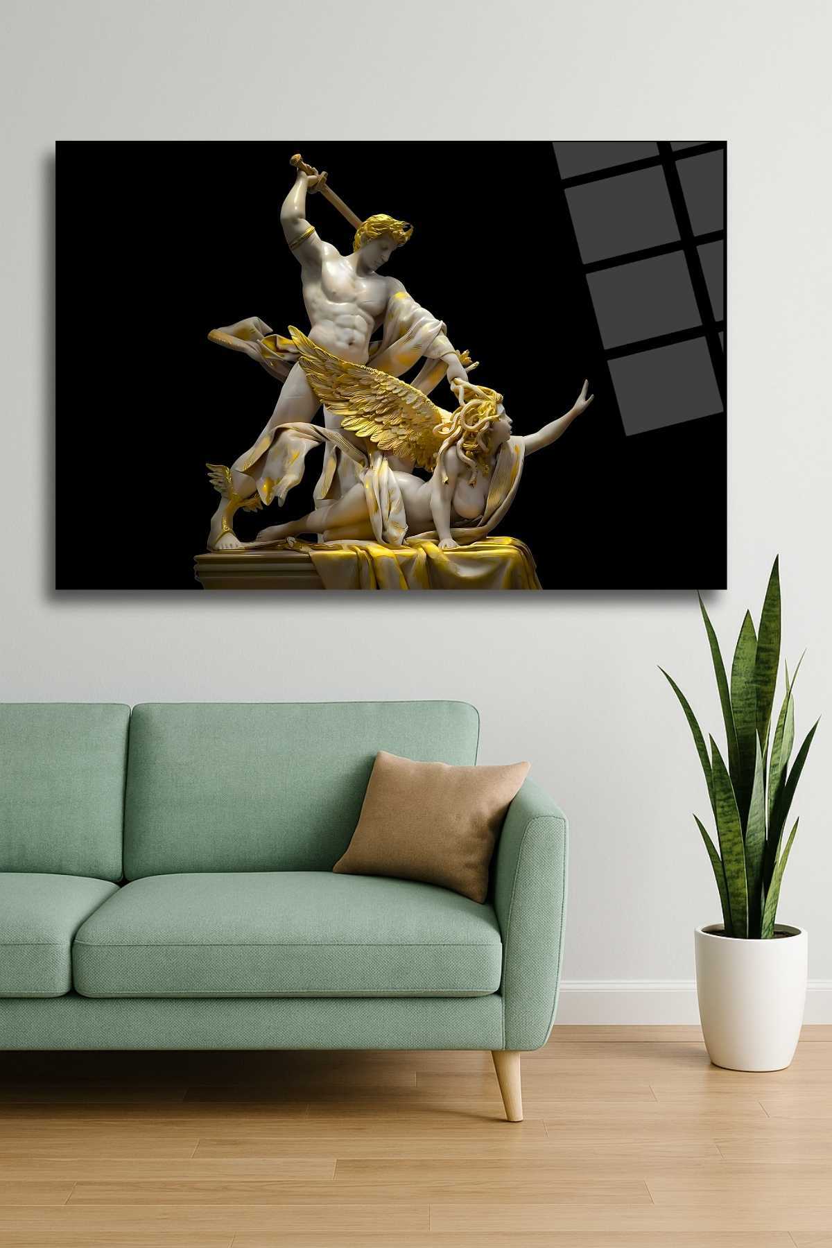 Medusa ve Perseus Yatay Cam Tablo HMDS0382