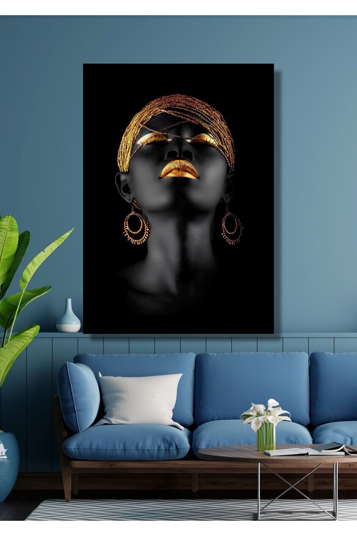 Siyahi Kadın Sanat Cam Tablo HMDS0031