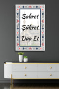 Sabret, Şükret, Dua Et, İslami Cam Tablo HMDS0160