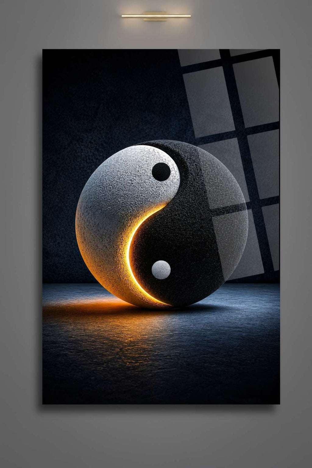 Yin Yang , Kırılmaya Dayanıklı Cam Tablo 475 - 30 x 45