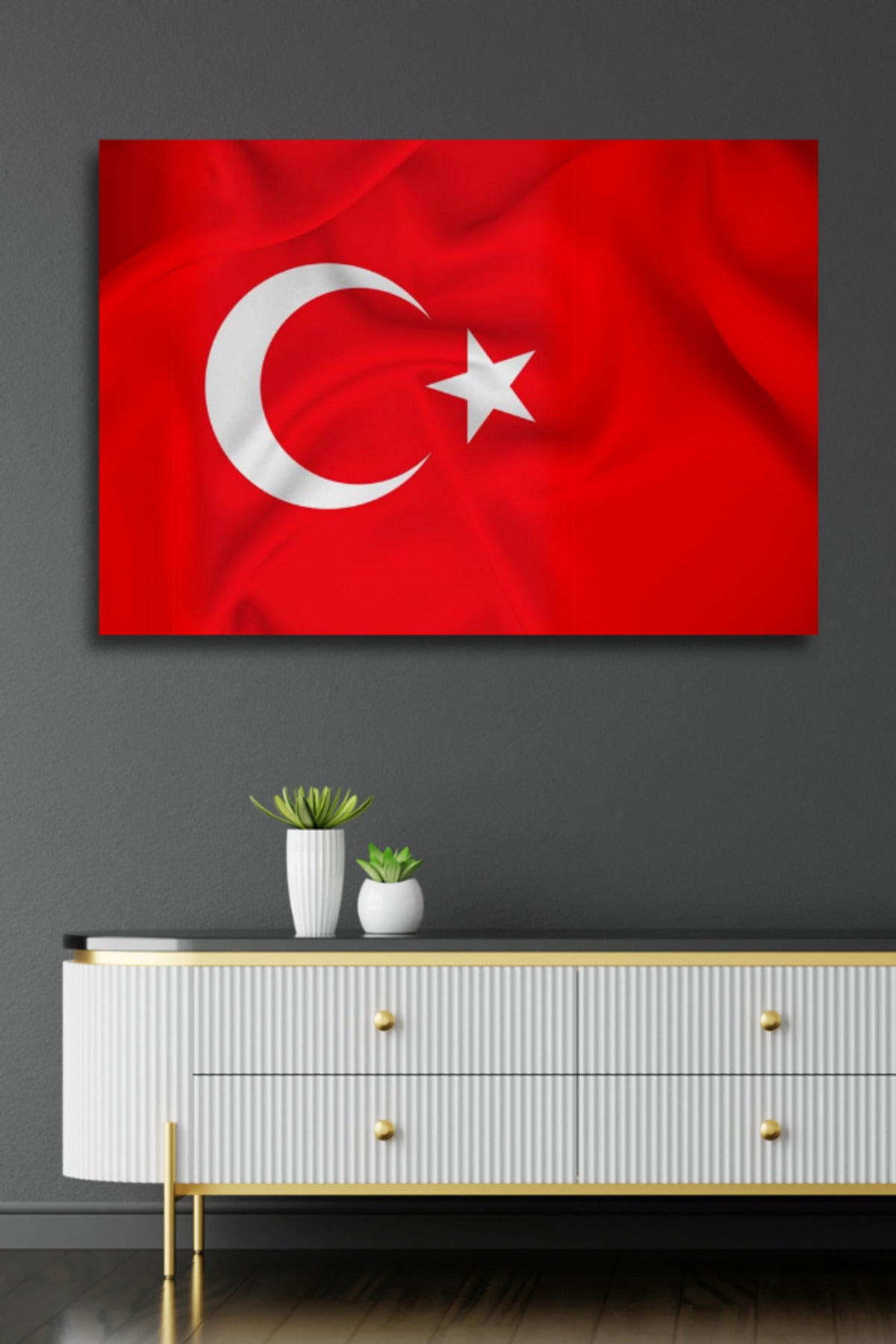 Türk Bayrağı, Kırılmaya Dayanıklı Cam Tablo HMDS0211