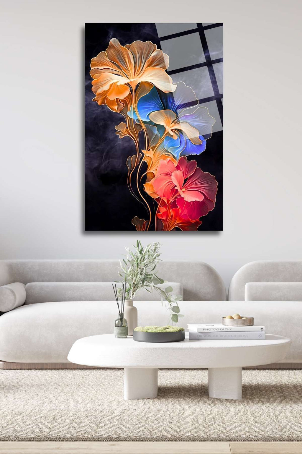 Çiçekler Tablosu, Kırılmaya Dayanıklı, Yüksek Çözünürlüklü 322 - 45 x 65