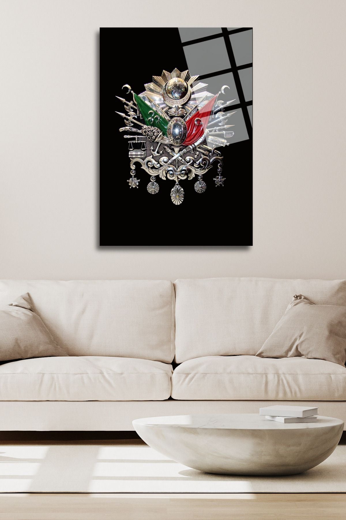 Osmanlı Tuğrası, Arması Cam Tablo 67 - 30 x 45