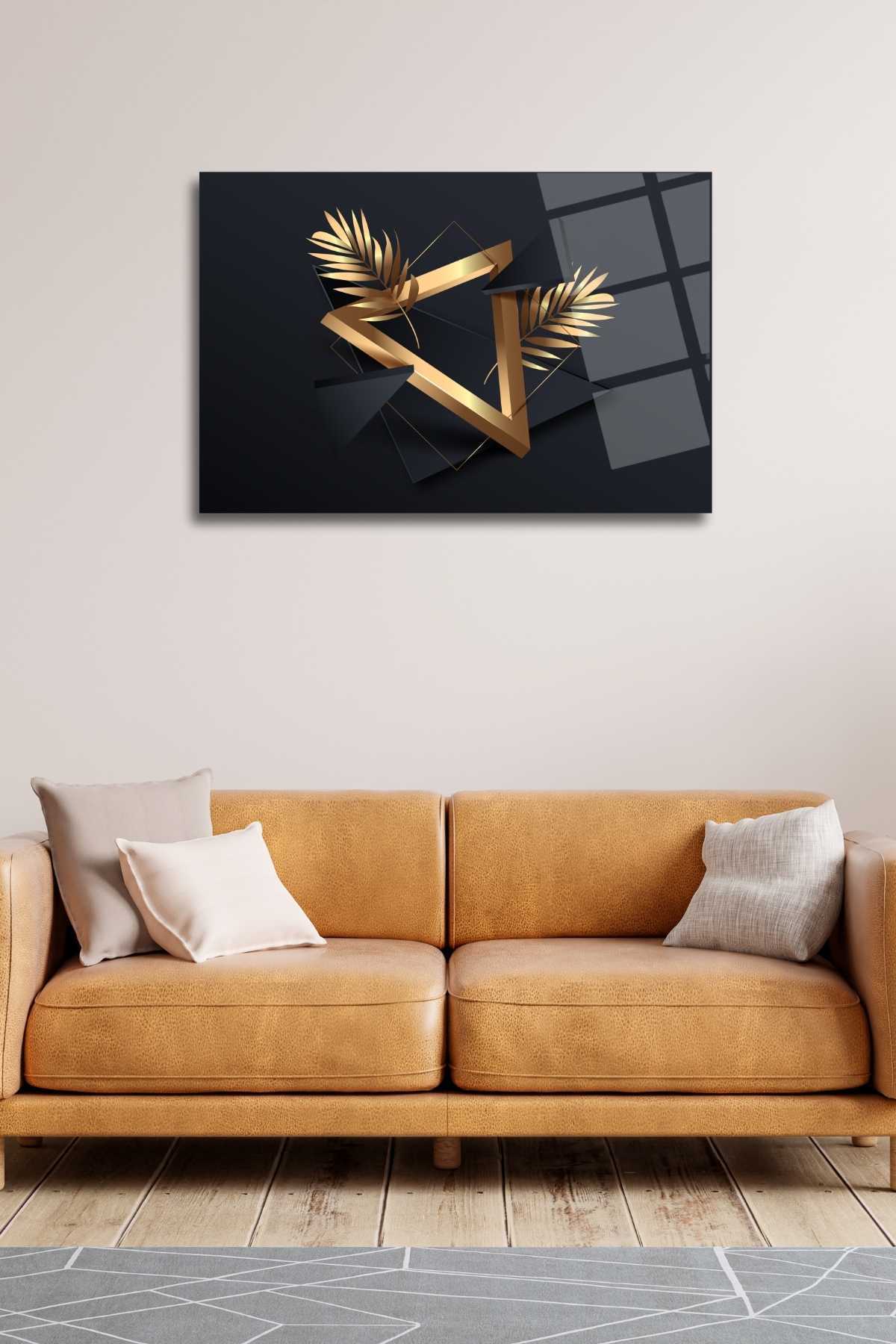 Üçgen ve Sanat Cam Tablo 255 - 60 x 90
