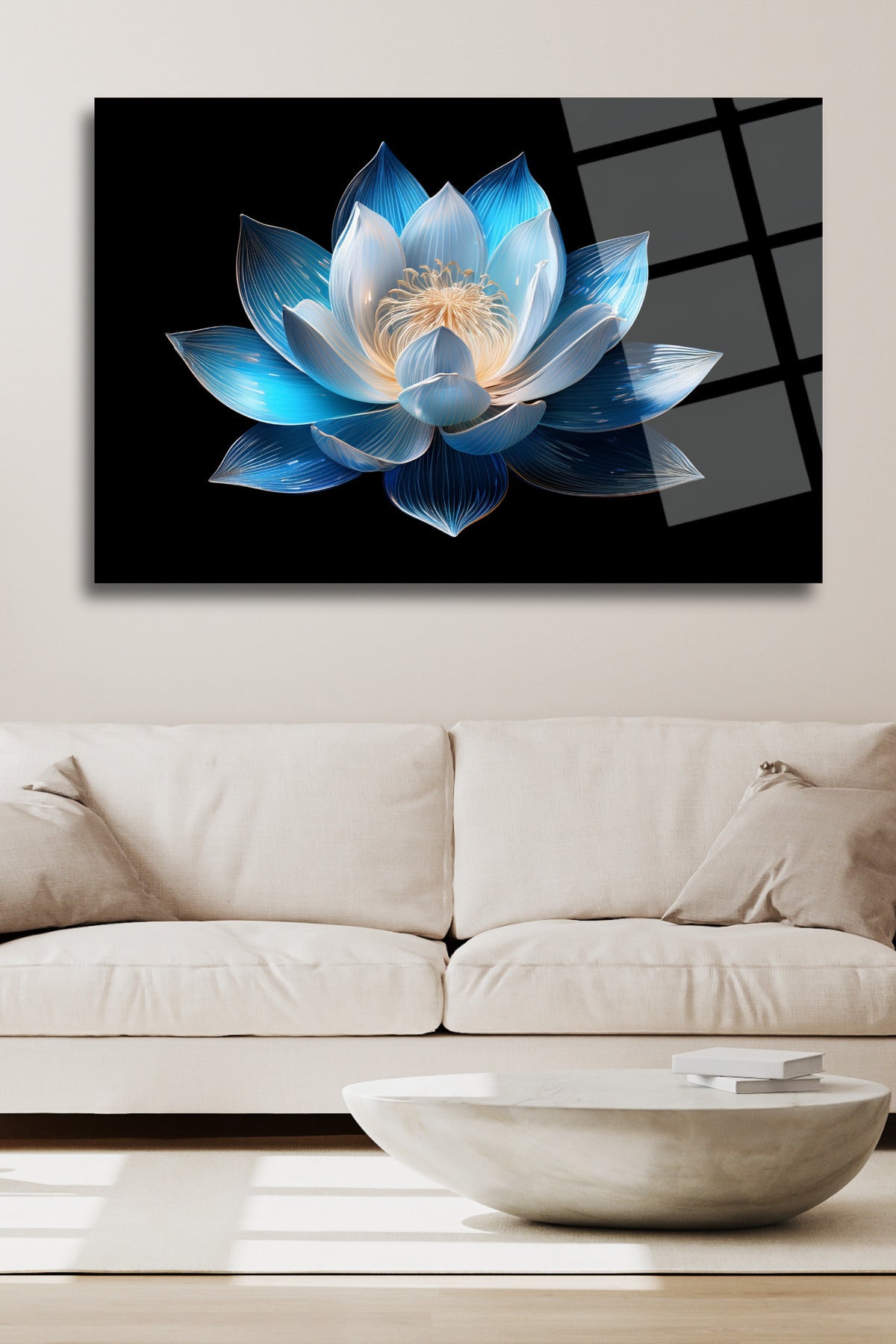 Lotus Çiçeği Cam Tablo HMDS0008