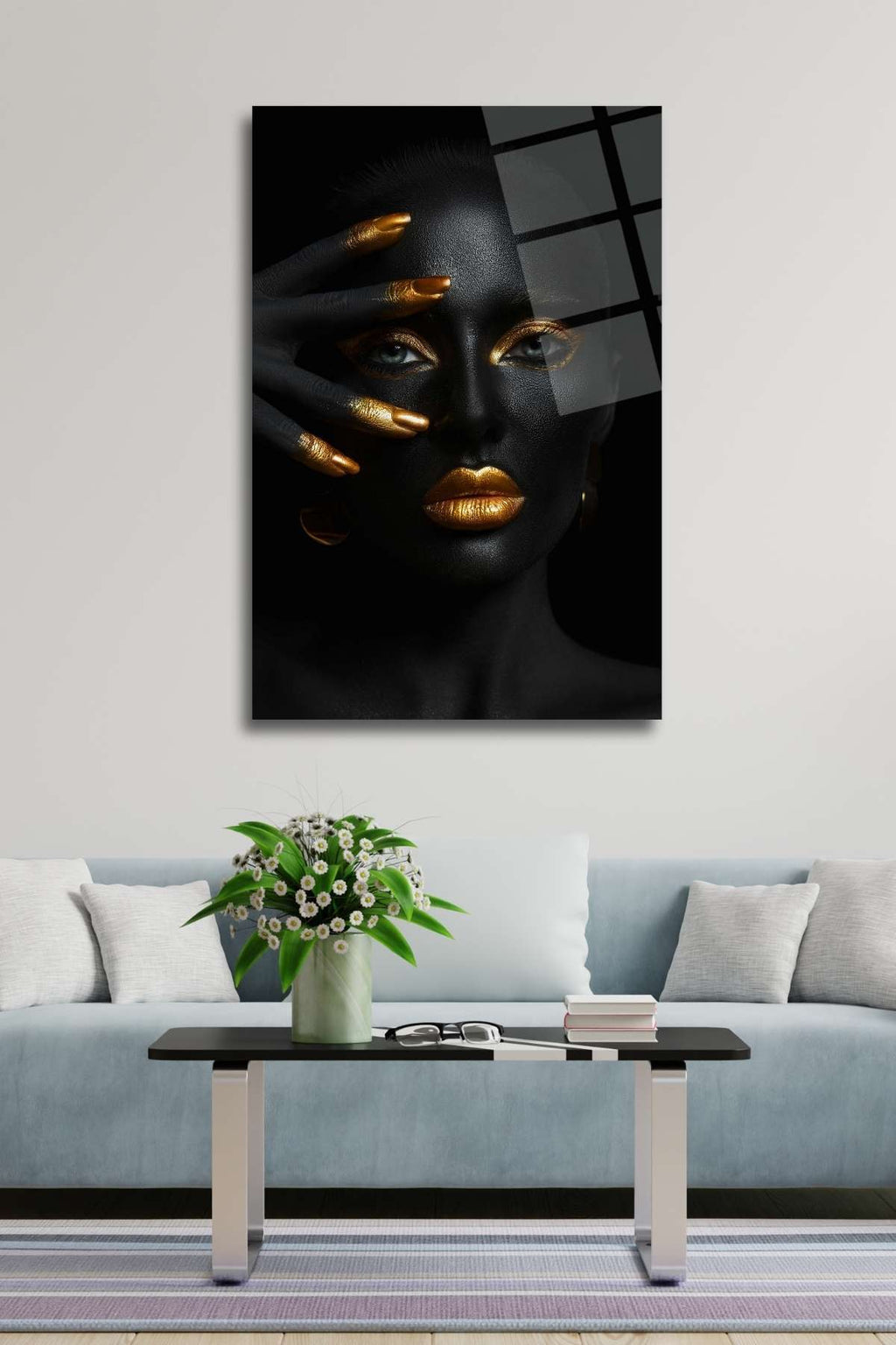 Siyahi Kadın Cam Tablo 432 - 45 x 65