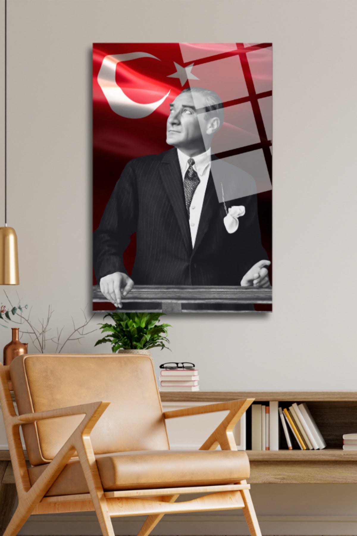 Mustafa Kemal ATATÜRK , Cam Tablo 187 - 45 x 65