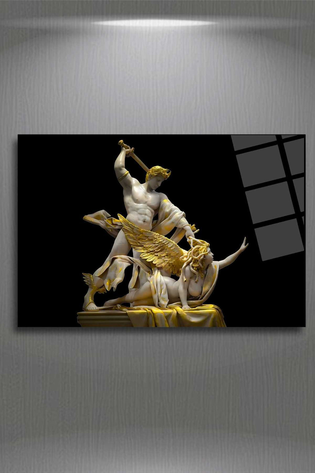 Medusa ve Perseus Yatay Cam Tablo HMDS0382