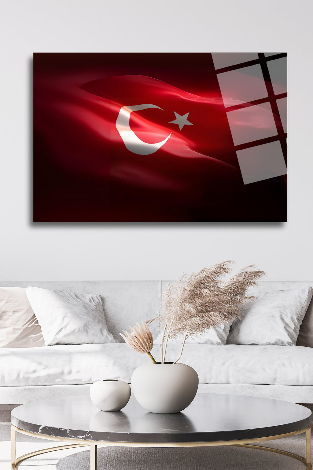 Türk Bayrağı Cam Tablo 115 - 30 x 45