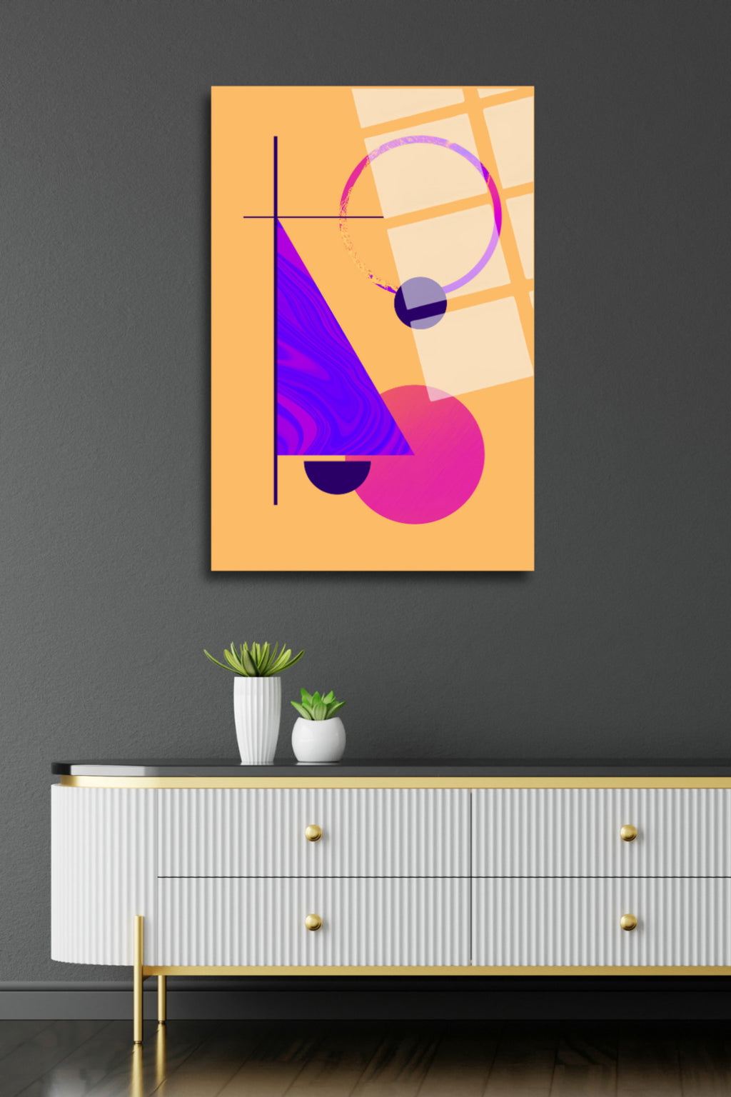 Geometrik Desenler, Yüksek Çözünürlüklü, Dayanıklı Cam Tablo 179 - 60 x 90
