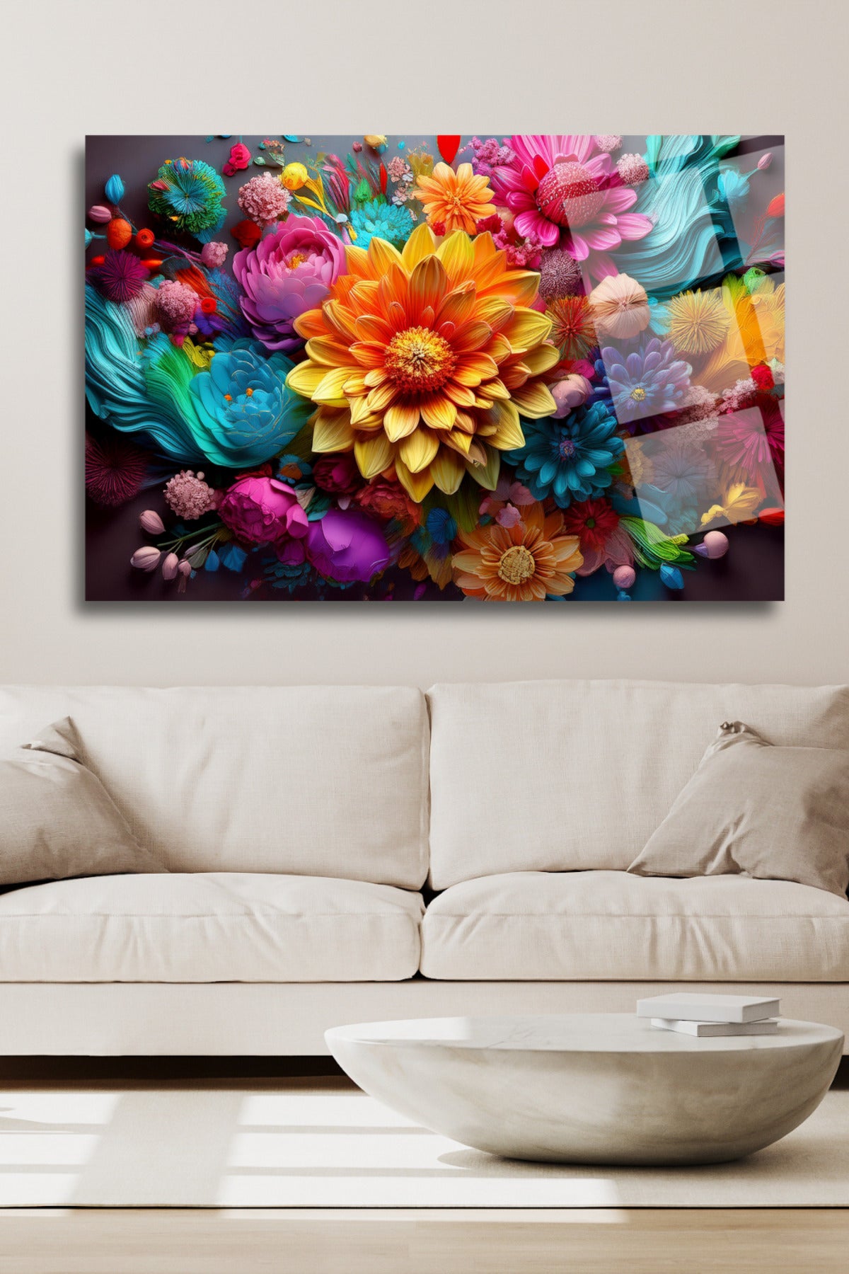 Çiçekler Cam Tablo 118 - 45 x 65
