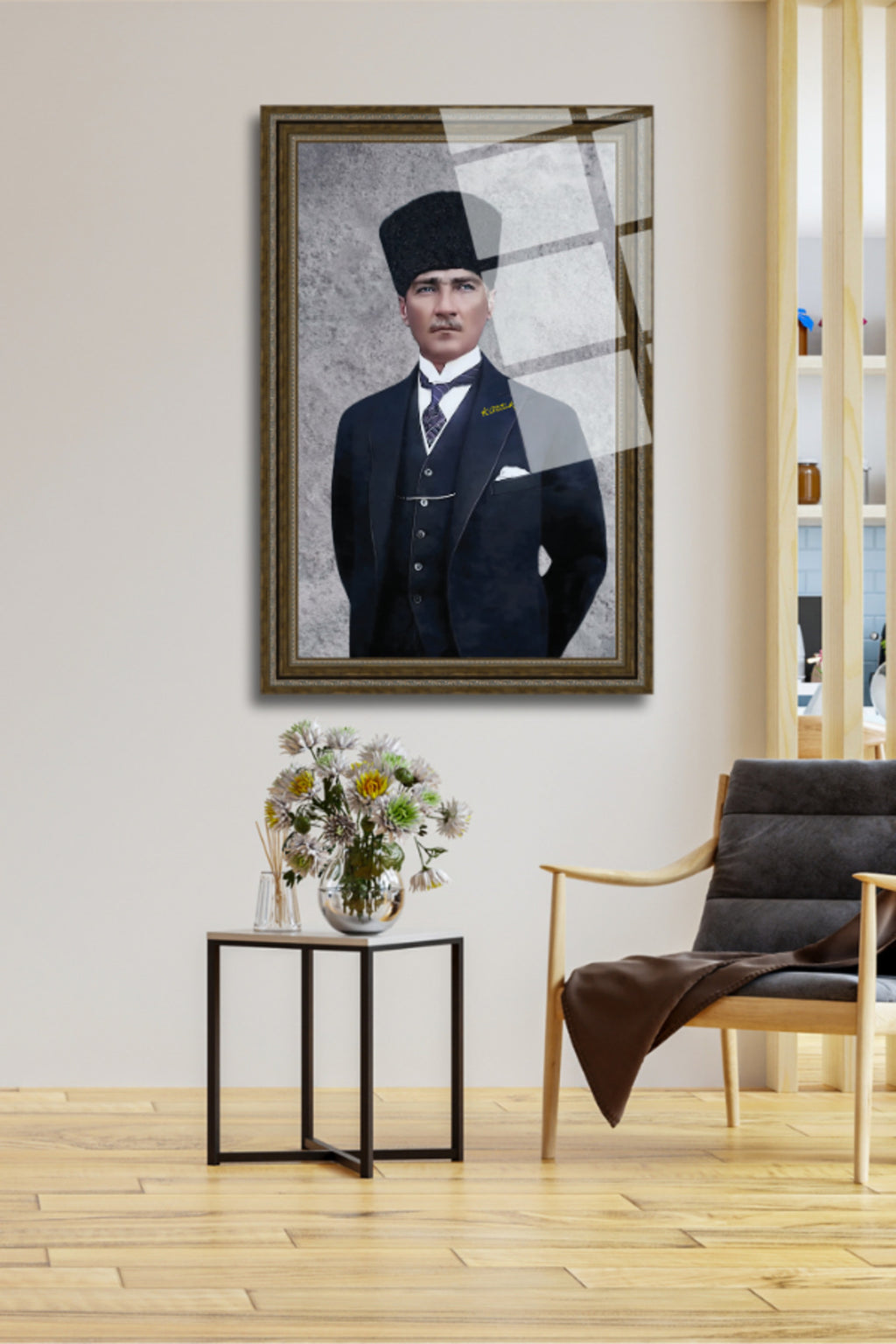 Mustafa Kemal Atatürk Cam Tablo HMDS0216