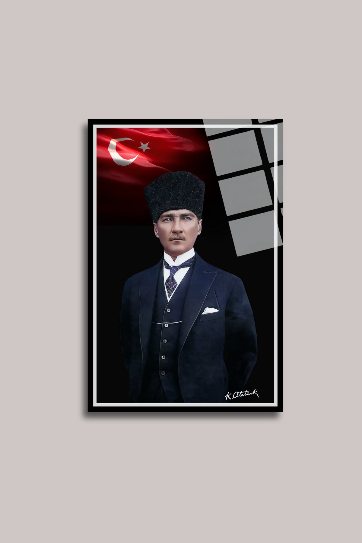 Atatürk, İstiklal Marşı, Gençliğe Hitabe 3'lü Set Cam Tablo 121