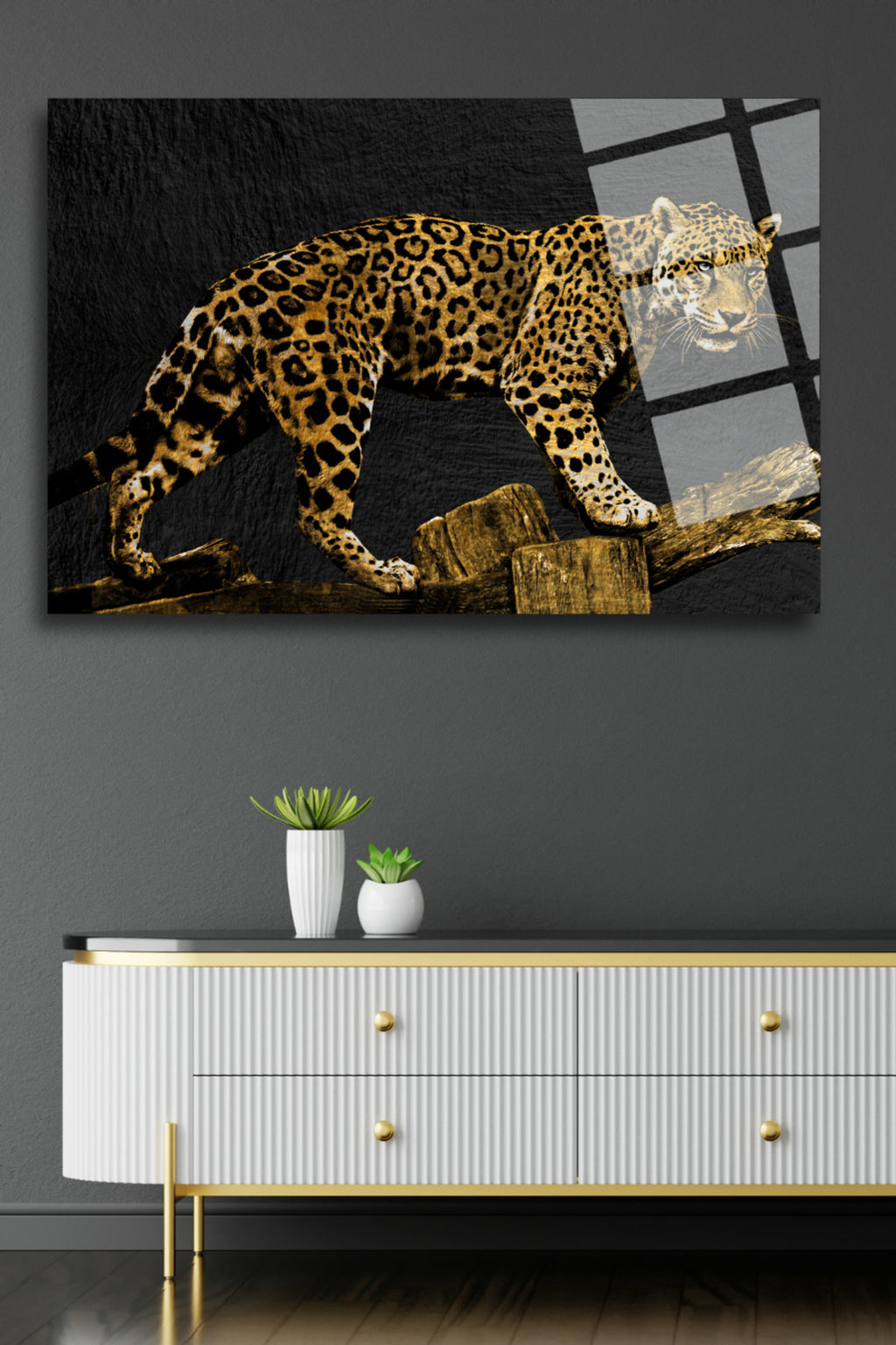 Leopar,  Kırılmaya Dayanıklı, Yüksek Çözünürlüklü Cam Tablo HMDS0177