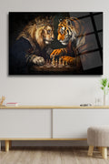 Satranç, Aslan ve Kaplan Yatay Cam Tablo 169 - 30 x 45
