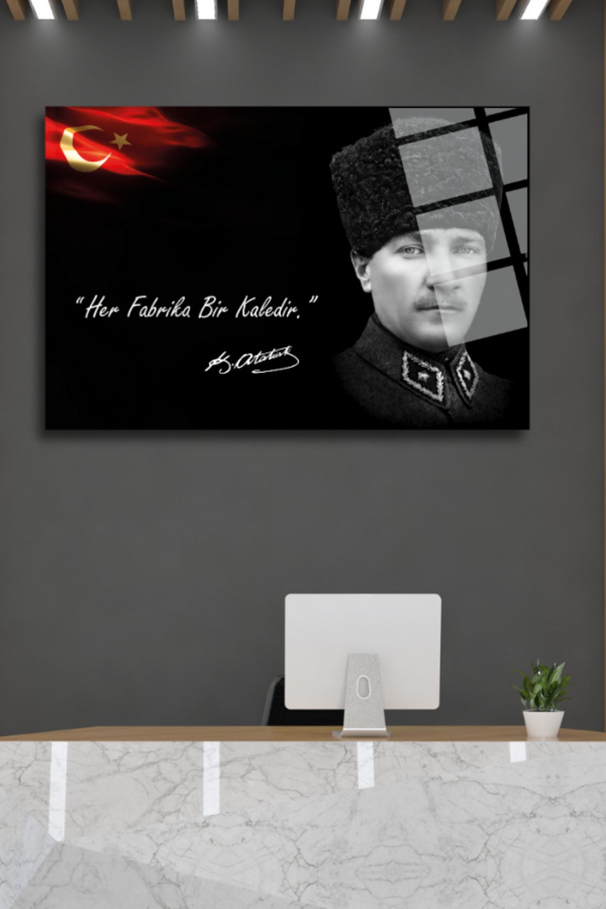 Mustafa Kemal Atatürk Cam Tablo HMDS0368